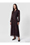 Two Mt Shop Quality Lcw Studio Purple Chiffon Patterned Standard & Regular Shirt Collar Long Dress - 2
