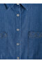 Lcw Grace Blue Shirt Collar Embroidered Women's Jean Tunic - 6