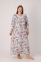 Women's Plus Size Floral V-Neck Lace Embroidered Relaxed Fit Viscose Nightgown 13798 - 3
