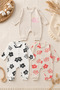 Floral Patterned 3-Piece Baby Girl Jumpsuit - 2