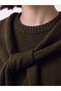 Gencc Quality Lcw Modest Brown Women's Knitwear Sweater with Tie Detail - 3