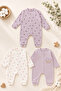 Beautiful Flowers Patterned 3-Piece Baby Girl Jumpsuit