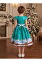 D'Daniela - Christmas Party Dress long with Short Sleeves - Red & Green - 4Y to 13Y - 3