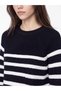 Lcw Modest Ecru Crew Neck Striped Women's Knitwear Sweater - 3