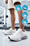 White-Silver Mesh Lightweight Memory Comfortable Sole Men's Running, Walking and Sports Shoes Space m