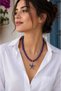 Maris Lava Stone & Gold Starfish Necklace Purple Black Red