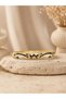 Women's Enamel Handcuff Bracelet Black White Stone Gold Color Stylish Elegant Suitable for Daily Use Does Not Tarnish - 2