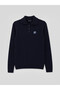 Lcw Modest Navy Blue Polo Collar Patterned Women's Knitwear Sweater - 5