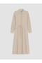 Gencc Quality with Lcw Everyday Gray Plain Standard & Regular Shirt Collar Long Shirt Dress - 5
