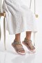 Rainbow Lightweight Velcro Stone Strap Orthopedic Sole Girls' Sandals - 3