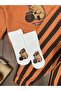 Capybara Printed Oversize Sweatshirt, Stripe Printed Trousers, Sock Detailed Bottom and Top, 3-Piece Seasonal Baby Boy Set - 4