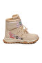 Beige Cold-Resistant Non-Slip Sole Patterned Velcro Lace-Up Girls' Sneaker Boots 999 F - 2