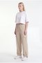 Women's Beige Parachute Fabric Baggy Trousers with Commando Pockets, Loose Fit, Comfortable Fit - 3