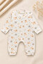 Little Rabbit Patterned 3-Piece Baby Girl Jumpsuit - 4