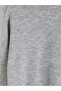 Xside Gray Crew Neck Oversized Women's Knitwear Sweater - 8