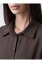 Two Mt Shop Quality Lcw Everyday Brown Plain Loose & Baggy Shirt Collar Long Shirt Dress - 3