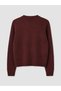 Lcw Modest Burgundy Crew Neck Floral Embroidered Women's Knitwear Cardigan - 7