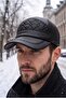 Men's Winter Leather Cap with Ear Protection - 2
