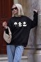 Unisex Naughty Pandas Printed Crew Neck Sweatshirt