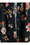 Lcw Grace Black Shawl Collar Floral Women's Robe - 6