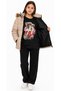 Girls' Hooded, Faux-Fur-Trimmed, Zipper-Closure, Zippered-Pocket, Beige, Lightweight Puffer Jacket - 3