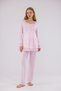 Powder Special Lace Detailed Design Cotton Long Sleeve Maternity Pajama Set - 2