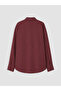 Lcw Vision Burgundy Oversize Poplin Women's Shirt - 7