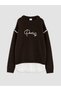 Peak New Season Brown Paris Embroidered Girls' Knitwear Sweater - 2