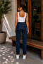Kante Women's Dark Blue High Waist Lycra Mom Jean - 4