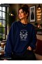 Women's Be Kind Written Butterfly and Flower Graphic Printed Round Crew Neck Casual Cotton Basic Sweathirt