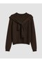 Alita City Lcw Modest Brown Lace-Up Detailed Oval Neck Women's Knitwear Sweater - 5