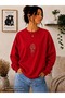 Women's Minimalist Floral Bouquet Printed Round Crew Neck Casual Cotton Basic Sweathirt