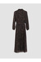 Two Mt Shop Quality Lcw Studio Purple Chiffon Patterned Standard & Regular Shirt Collar Long Dress - 8