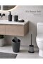 5-Piece Anthracite Gray Bathroom Set – 7 Liter Swivel Lid Trash Can, Silicone Wc Brush, Liquid S - 5