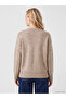 Xside Brown Crew Neck Oversized Women's Knitwear Sweater - 4