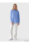 Xside Blue Striped Oversize Poplin Women's Shirt - 2
