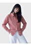 Xside Red Striped Oversize Poplin Women's Shirt - 2