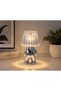 Silver Led Lampshade with Standing Man Figure – Decorative Table and Nightstand Lamp with Transparent Head - 5