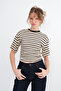 Striped Blouse with Side Zipper P261129 - 4