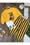 Capybara Printed Oversize Sweatshirt, Stripe Printed Trousers, Sock Detailed Bottom and Top, 3-Piece Seasonal Baby Boy Set