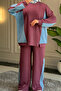 6102 - Stylish, Comfortable, Loose Viscose Interlock Fabric Women's Top and Bottom Set - 5