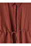 Lcwaikiki Classic Brown Oversize Dobby Women's Shirt - 7