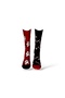 Single Unisex New Year Patterned Red and Navy Blue Colored Socks - 4