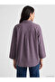 Lcw Everyday Plum Lace-Up Modal Blend Oversize Women's Shirt - 4