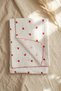 Red Patterned Cotton Muslin Baby Blanket with Piping and Embroidered Edges 90*90 cm - 3