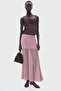 Women's Mini Leopard Lace A-Line Half Lining Detailed Lace Maxi Skirt