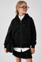 Basic Hooded Zippered Unisex Children's School Cardigan - Black
