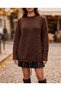 Women's Beard Yarn Crew Neck Knitwear Sweater - 2