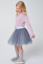 Pink Parılıtı Blouse and Gray Tutu Skirt Set - 2