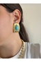 Anita Turquoise Gold Women's Earrings - 2